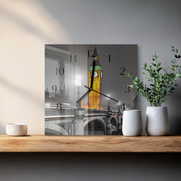 Skleněné hodiny na stěnu Big Ben