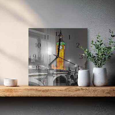 Skleněné hodiny na stěnu Big Ben