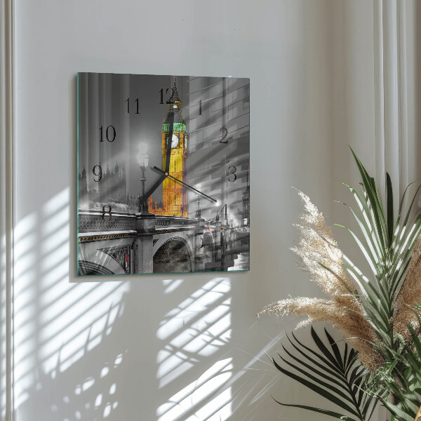 Skleněné hodiny na stěnu Big Ben