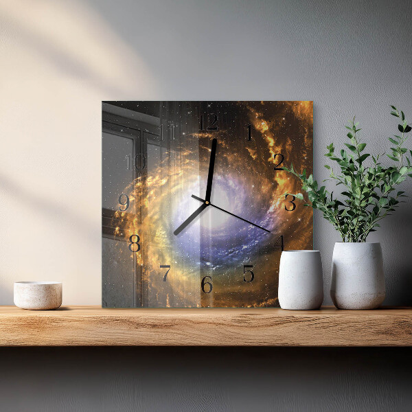 Skleněné hodiny na stěnu Kosmos