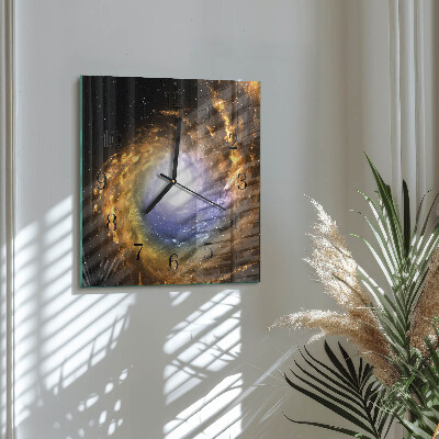 Skleněné hodiny na stěnu Kosmos