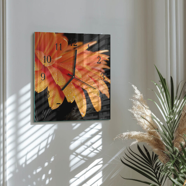 Skleněné hodiny na stěnu Gerbera