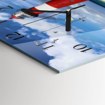 Skleněné hodiny na stěnu Maják