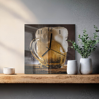 Skleněné hodiny na stěnu Pivo