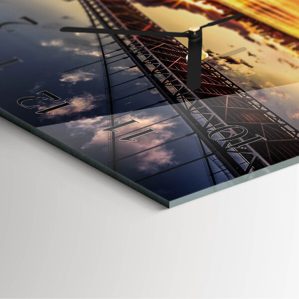 Skleněné hodiny na stěnu Řeka Bridge