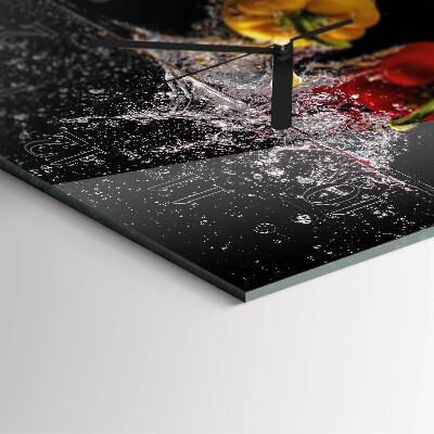 Skleněné hodiny na stěnu Pepř