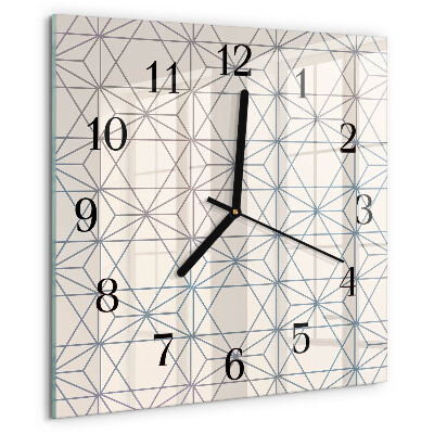 Skleněné hodiny na stěnu Geometrický vzor