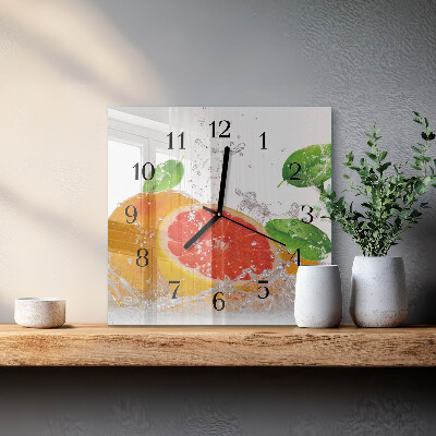 Skleněné hodiny na stěnu Grapefruit