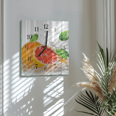 Skleněné hodiny na stěnu Grapefruit