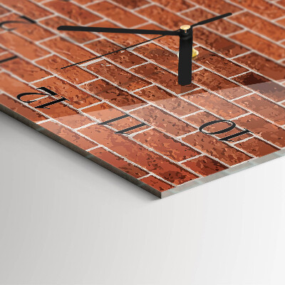 Skleněné hodiny na stěnu Cihlová zeď