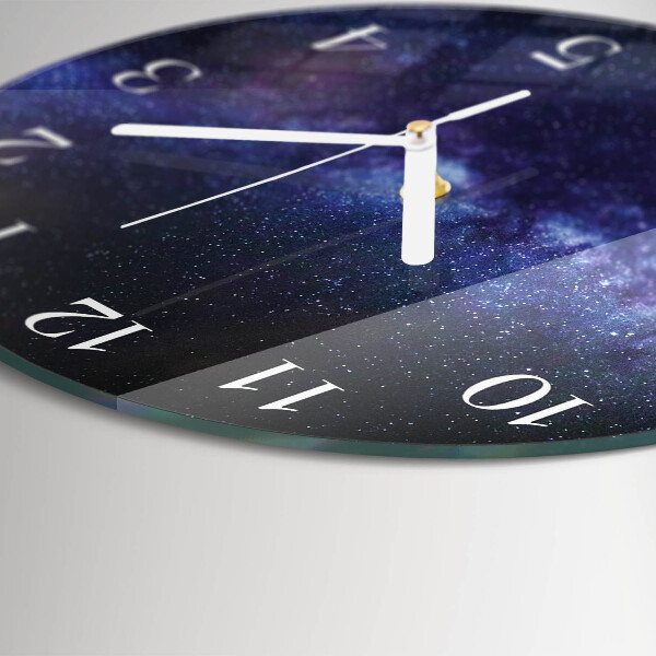 Skleněné hodiny na stěnu Galaxie