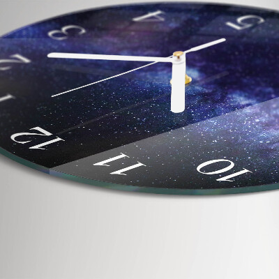 Skleněné hodiny na stěnu Galaxie