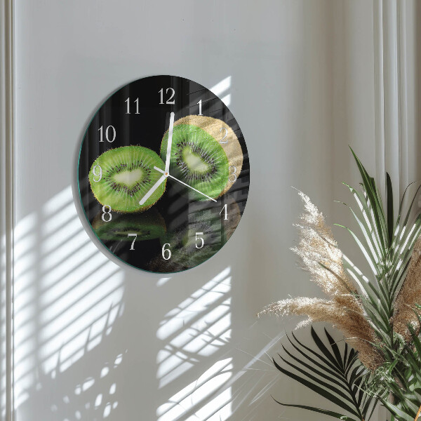 Skleněné hodiny na stěnu Kiwi