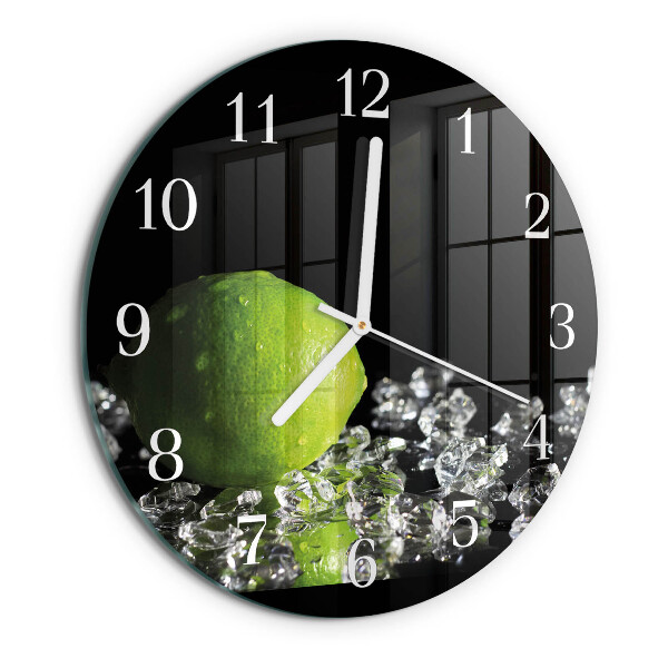 Skleněné hodiny na stěnu Uhličitan vápenatý
