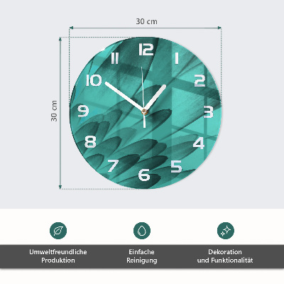 Skleněné hodiny na stěnu Květiny