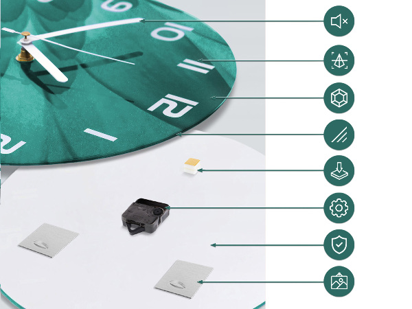 Skleněné hodiny na stěnu Hrozny na víno