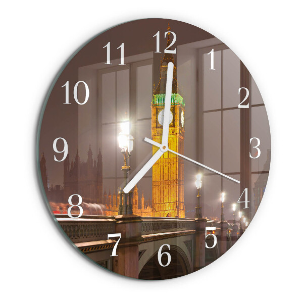 Skleněné hodiny na stěnu Big Ben