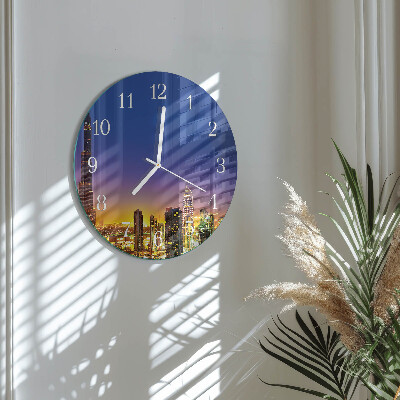Skleněné hodiny na stěnu Horizont Dubaj