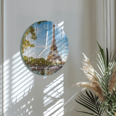 Skleněné hodiny na stěnu Eiffelova věž v Paříži