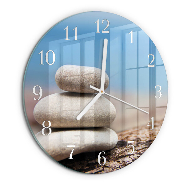 Skleněné hodiny na stěnu Kameny