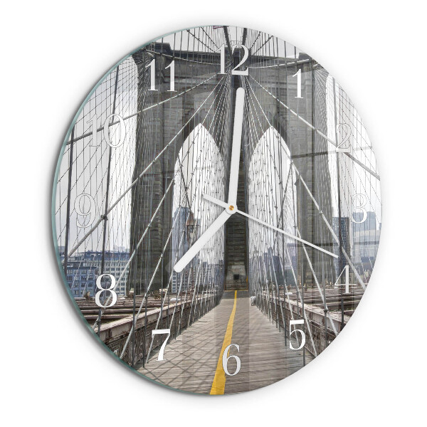 Skleněné hodiny na stěnu Brooklynský most