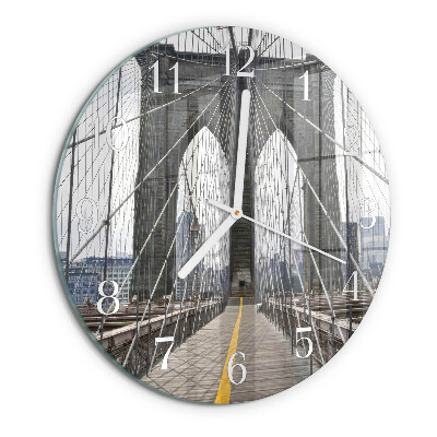 Skleněné hodiny na stěnu Brooklynský most
