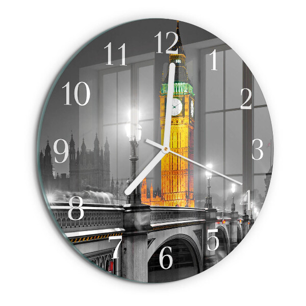 Skleněné hodiny na stěnu Big Ben