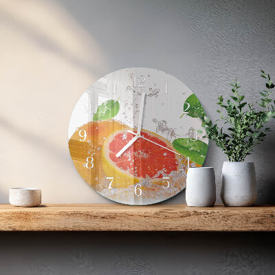 Skleněné hodiny na stěnu Grapefruit