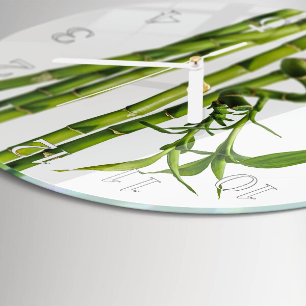 Skleněné hodiny na stěnu Bambus