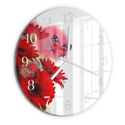 Skleněné hodiny na stěnu Gerbera