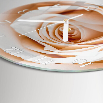 Skleněné hodiny na stěnu Růže
