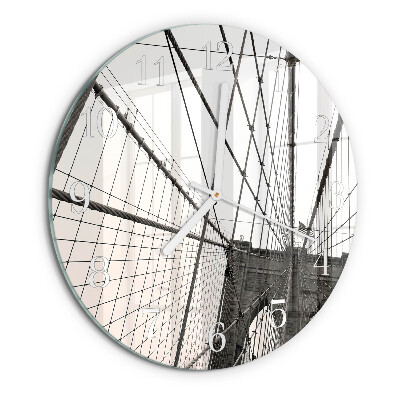 Skleněné hodiny na stěnu Brooklynský most