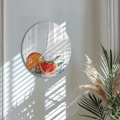Skleněné hodiny na stěnu Grapefruit