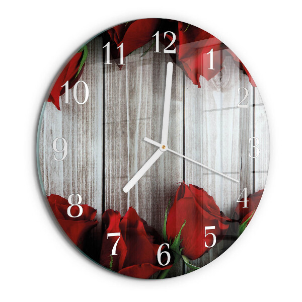 Skleněné hodiny na stěnu Růžové tablety