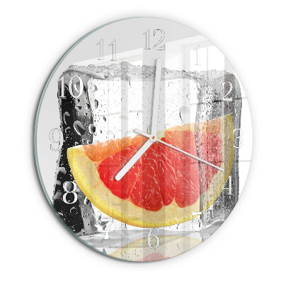 Skleněné hodiny na stěnu Grapefruitová zmrzlina