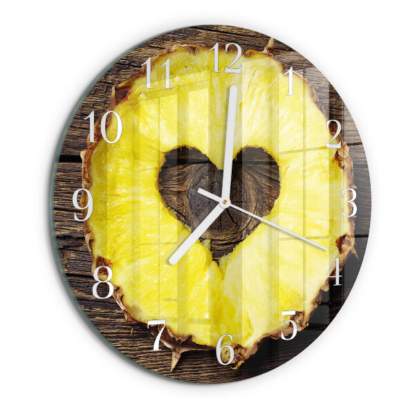 Skleněné hodiny na stěnu Ananas