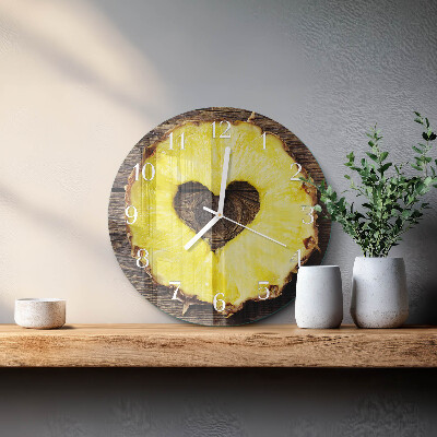Skleněné hodiny na stěnu Ananas