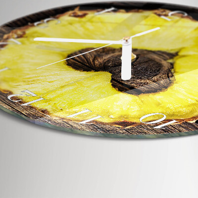 Skleněné hodiny na stěnu Ananas