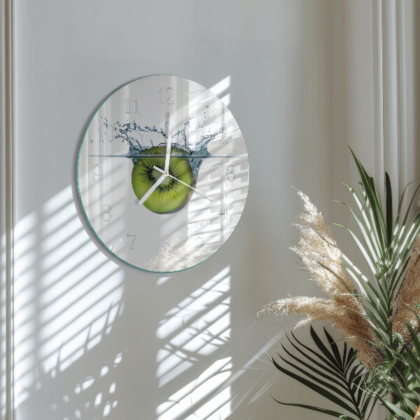 Skleněné hodiny na stěnu Kiwi