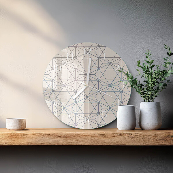 Skleněné hodiny na stěnu Geometrický vzor