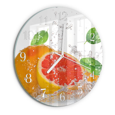 Skleněné hodiny na stěnu Grapefruit