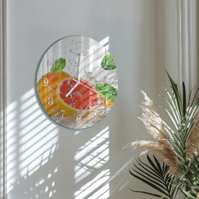 Skleněné hodiny na stěnu Grapefruit