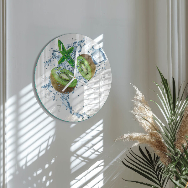 Skleněné hodiny na stěnu Kiwi