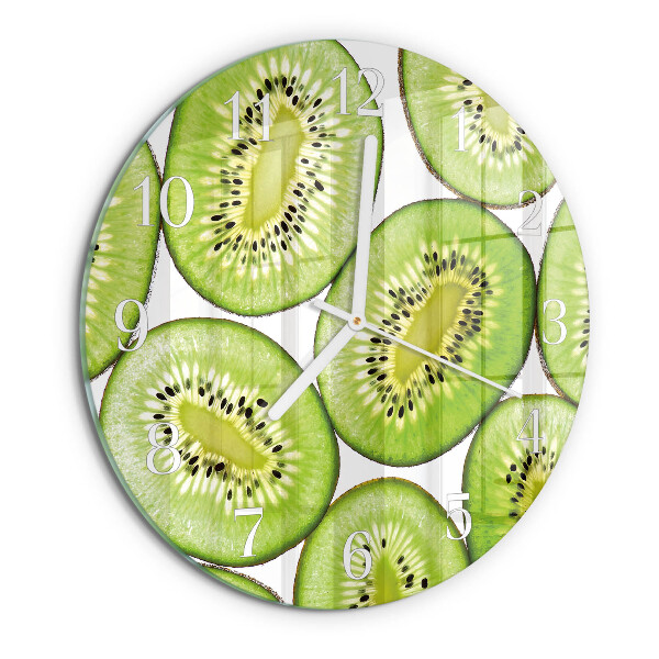 Skleněné hodiny na stěnu Kiwi