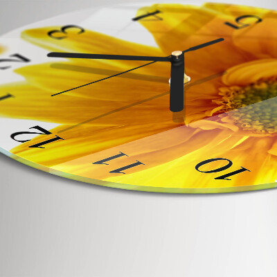 Skleněné nástěnné hodiny Květ