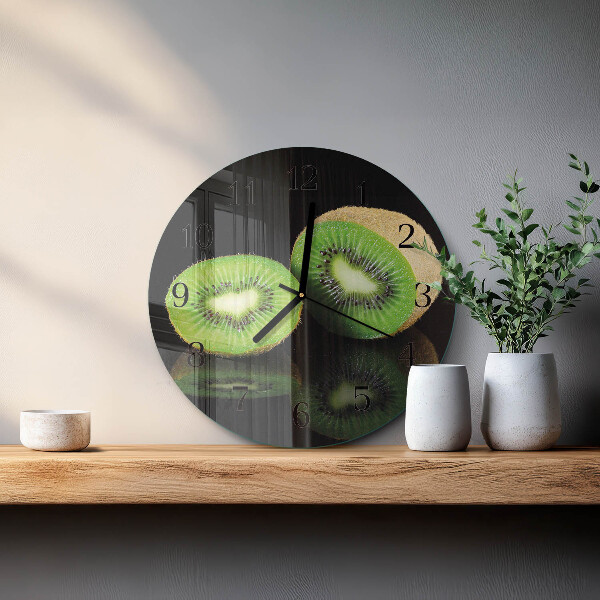 Skleněné nástěnné hodiny Kiwi