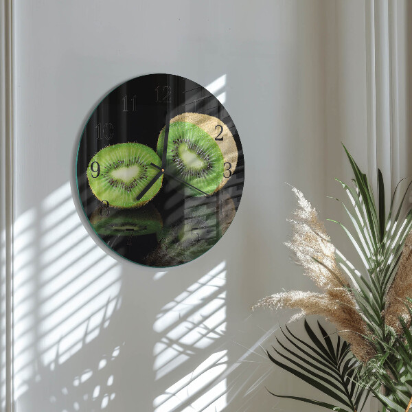 Skleněné nástěnné hodiny Kiwi