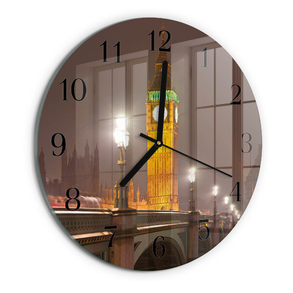 Skleněné nástěnné hodiny Big Ben