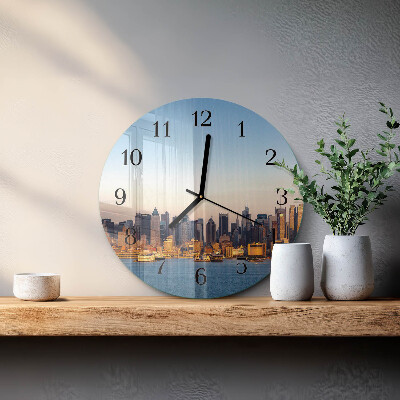 Skleněné nástěnné hodiny Horizont