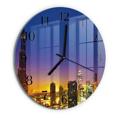 Skleněné nástěnné hodiny Horizont Dubaj